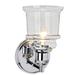 Aspen Creative 62123 One-Light Metal Bathroom Vanity Wall Light Fixture 5 1/8 Wide Transitional Design in Chrome with Clear Glass Shade