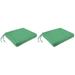 Jordan Manufacturing 17 x 19 Harlow Dill Green Solid Rectangular Outdoor Chair Pad Seat Cushion with Ties (2 Pack)