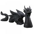 Large Dragon Gothic Garden Decor Statue The Dragon of Castle Moat Lawn Garden Statue Outdoor Dragon Resin Resistant Sculpture Ornaments for Patio Front Garden Lawn (A)