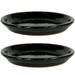 Sunnydaze Set of 2 Glazed Ceramic Planter Saucers - Obsidian - 9