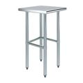 AmGood 20 Long x 20 Deep Stainless Steel Work Table Open Base | Work Station | Metal Work Bench