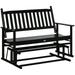 Outsunny Patio Glider Bench Wooden Rocking Loveseat Black