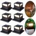 Outdoor Solar Post Lights 6 Pack Waterproof LED Fence Cap Light Solar Powered Porch Patio Light for 3.5x3.5 4x4 4.5x4.5 5x5 Wooden Post Warm White & Cool White