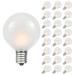 Novelty Lights 25 Pack G40 Outdoor Globe Replacement Bulbs Frosted White C7/E12 Candelabra Base 5 Watt