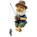 Niyofa Fishing Gnome Garden Gnome Statue Naughty Gnome Garden Figurine Dwarf Sculpture Resin Ornament for Lawn Yard Balcony Porch Patio Home Indoor Outdoor Decorations