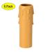 Uxcell 30x100mm Plastic Candle Socket Covers for E14 Chandelier Yellow 9 Count