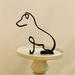 Dog Art Sculpture Simple Metal Dog Abstract Art Sculpture for Home Party Office Desktop Decoration