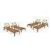 Noble House Perla Outdoor Acacia Wood Chaise Lounge in Teak (Set of 4)