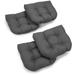 Blazing Needles 19 in. U-Shaped Solid Spun Polyester Tufted Dining Chair Cushions Cool Gray - Set of 4