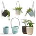 3Pack 3.5inch Two-Piece Succulent Planters Pots with Drainage Flexible Removable Handle Planting Pots Flower Pots Small Planter Pots for Mini Plants Hanging Planter on Wall or Window