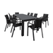 Luxury Commercial Living 11-Piece Black Patio Dining Set with Extension Table and Arm Chairs 118