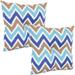 Sunnydaze Tufted Indoor/Outdoor Decorative Throw Pillows - 19 - Chevron Bliss - Set of 2