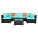 iTopRoad Patio Furniture Set 7-Piece Outdoor Sectional Sofa with Coffee Tables