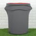BalsaCircle Charcoal Gray Round Stretchable Spandex Trash Can Cover 41-50 Gallons