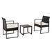 Winado 3pc Garden Table Sofa Chair w/ Cushion Outdoor Rattan Patio Wicker Furniture Set