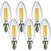 MaxLite Candelabra LED Chandelier Bulbs 40W Equivalent Enclosed Fixture Rated 300 Lumens Dimmable Filament Candle Bulbs E12 Base Energy Star Wet Rated 2700K Soft White 6-Pack