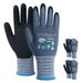 KAYGO Safety Work Gloves 3 Pairs Micro foam Eco Friendly Glove With Seamless Knit Nylon Black&Navy Large