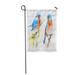 KDAGR Blue Couple Bluebirds Two Birds Watercolor Hand Green Beautiful Garden Flag Decorative Flag House Banner 12x18 inch