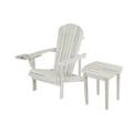 W Unlimited SW2101WT-CHET Earth Collection Adirondack Chair with Phone & Cup Holder 1 Chair & 1 End Table Set - White