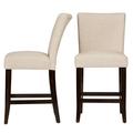 Chelsea Lane Counter Height Linen Dining Chairs Set of 2 Beige