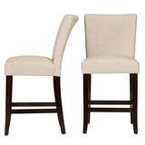 Chelsea Lane Counter Height Linen Dining Chairs Set of 2 Beige