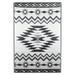 Northlight 4 x 6 Black and White Aztec Print Rectangular Outdoor Area Rug