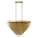 37096-014-Eurofase Lighting-Bloomfield Oval Chandelier 22 Light-Antique Brush Gold Finish