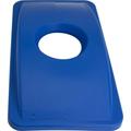 Genuine Joe 23-Gal Recycling Bin Round Cutout Lid - Round - 1 Each - Blue | Bundle of 5