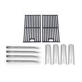 Replacement BBQ Parts for SH3118B Grill Model Includes 4 Burners 4 Heat Plates and Cooking Grates Set of 2