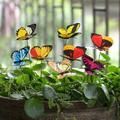 Home Decor Hangs Decoration 25pcs Butterfly Stakes Outdoor Yard Planter Flower Pot Bed Garden Decor Butterfl