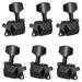 Eccomum 6 Pieces Guitar String Tuning Pegs Semi-closed Tuning Machine Machine Heads Tuners for Electric Guitar Acoustic Guitar(3 Left + 3 Right Black)