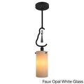 Woodbridge Lighting Haley 1-light Steel & Glass Mini Pendant in Faux Opal/Black