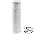 3-Pack Replacement for Crystal Quest CQE-CT-00115 Activated Carbon Block Filter - Universal 10 inch Filter for CRYSTAL QUEST Mega Water Filter system - Denali Pure Brand