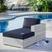 Modway Convene Outdoor Patio Right Chaise in Light Gray Navy