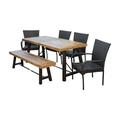 Christopher Knight Home Salons Outdoor 6-pc. Wicker Wood Dining Set by