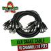 Fat Toad Studio XLR Snake Cable (16 Channels) 10 FT - Stage Live Sound Recording Multicore Cords - Pro Audio Shielded Balanced Double-Sided Microphone Cables for DJ Digital Mixers or Amplifiers