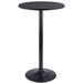 LACOO Patio Round Bistro Pub Table 39.5 High Bar Cocktail Table with Metal Leg and Base Black