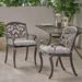 GDF Studio Carlton Outdoor Dining Chair with Cushion (Set of 2) Shiny Copper and Charcoal