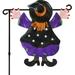 Halloween Garden Flag 14x20 Inch Double Sided Witch Hat Garden Flag for Yard Farmhouse Outdoor Seasonal Decoration