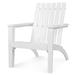 Patiojoy Wooden Adirondack Chair W/Ergonomic Design Outdoor Lounge Armchair Acacia Wood chair for Yard&Patio White