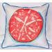 Betsy Drake HJ092 Coral Sand Dollar Large Indoor-Outdoor Pillow 18 in. x 18 in.