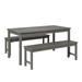 3-Piece Simple Outdoor Patio Dining Set in Gray Wash