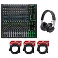 Mackie ProFX16v3 16-Channel 4-Bus Effects Mixer w/USB+Audio Technica Headphones