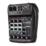 Muslady AI-4 Compact Mixing Console Digital Audio Mixer 4-Channel BT MP3 USB Input +48V Phantom Power for Music Recording DJ Network Live Broadcast Karaoke