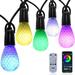 50FT Smart LED Outdoor String Lights IP65 Shatterproof RGB Patio Lights with APP/Remote Control Multi-Color S14 LED Bulbs Waterproof Hanging Lights String for Outside Backyard Garden Party