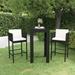 Suzicca 3 Piece Patio Bar Set with Cushions Poly Rattan Black