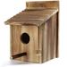 Wooden Bird House Wood with Pole for Finch Bluebird Cardinals Hanging Birdhouse Clearance Garden Country Cottages (5.9*8.66 Inch Charcoal Grilled Grey)