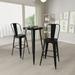 Merrick Lane 3 Piece Outdoor Dining Set with Bar Height Table and Stools in Black