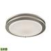 Vintage-Inspired 1 Led Flush Mount Ceiling Light with Metal Frame and Glass Shade 15 inches W X 3 inches H-Brushed Nickel Finish Bailey Street Home