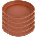 Miuline ATopoler Plant Saucers Plastic Plant Trays Round Plant Flower Pot Saucer Household Plant Drip Trays Holder for Indoor Outdoor Succulent Plants Flowers (25x20.5x2.5cm Terracotta)